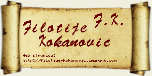 Filotije Kokanović vizit kartica